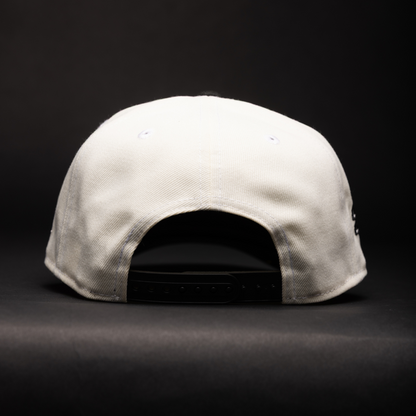 NEW ERA 9FIFTY A-FRAME CHROME/BLACK LOS ANGELES KINGS SCRIPT SNAPBACK W/ 25TH ANNIVERSARY SIDE PATCH