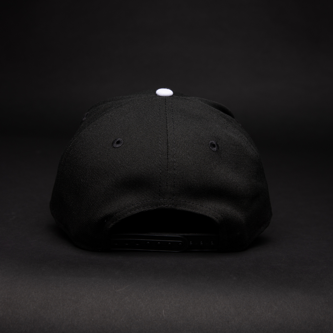 NEW ERA 9FIFTY A-FRAME BLACK/ BEIGE LOS ANGELS DODGERS SNAPBACK W/ PINK HEART + 40TH ANNIVERSARY SIDE PATCH