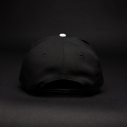 NEW ERA 9FIFTY A-FRAME BLACK/ BEIGE LOS ANGELS DODGERS SNAPBACK W/ PINK HEART + 40TH ANNIVERSARY SIDE PATCH