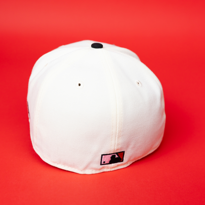 NEW ERA EXCLUSIVE 59FIFTY CHROME/ BLACK CHICAGO WHITE SOX W/ PINK ROSES + WORLD SERIES CHAMPIONS SIDE PATCH