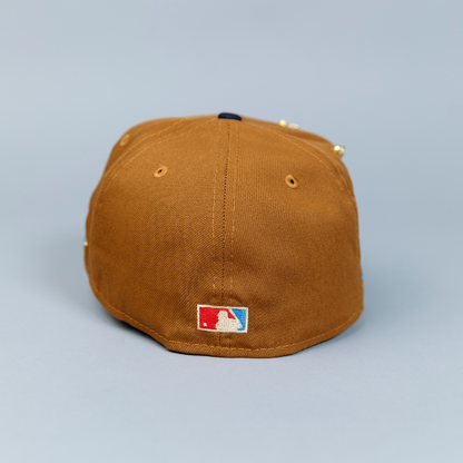 NEW ERA EXCLUSIVE 59FIFTY DARK KHAKI/ NAVY CHICAGO CUBS W/ 1990 ALL STAR GAME PATCH