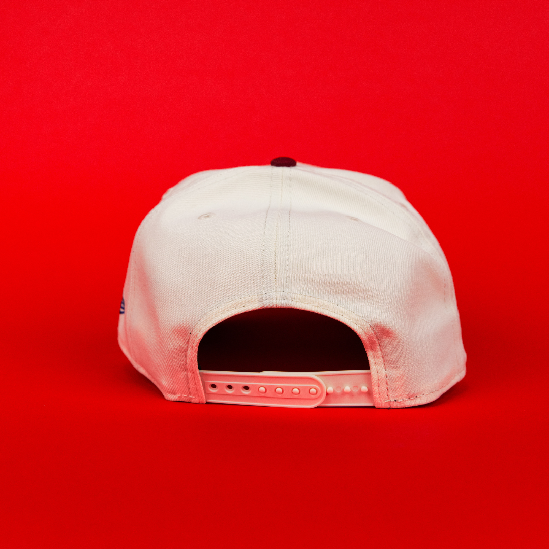 NEW ERA 9FIFTY A-FRAME CHROME/ BLUE TEXAS RANGERS SNAPBACK W/ FINAL SEASON SIDE PATCH