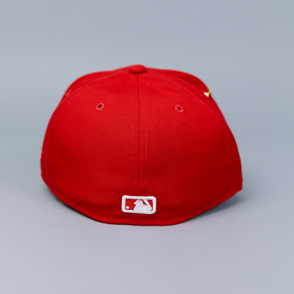 NEW ERA EXCLUSIVE 59FIFTY RED LOS ANGELES DODGERS W/ 1988 WORLD SERIES SIDE PATCH