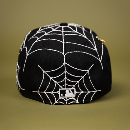 NEW ERA EXCLUSIVE 59FIFTY BLACK LOS ANGELES DODGERS W/ SPIDER WEB + 2024 WORLD SERIES SIDE PATCH