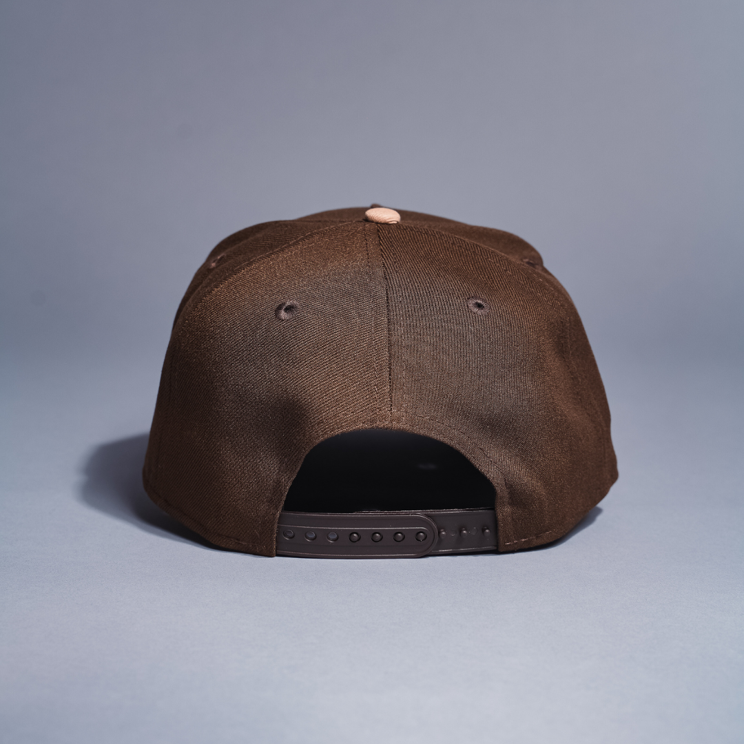 NEW ERA 9FIFTY A-FRAME BROWN/BEIGE LOS ANGELES DODGERS SNAPBACK W/ 100TH ANNIVERSARY SIDE PATCH