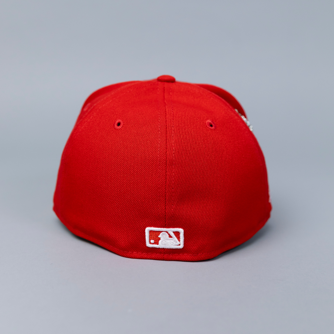 NEW ERA EXCLUSIVE 59FIFTY RED CHICAGO CUBS W/ 1990 ALL STAR GAME SIDE PATCH