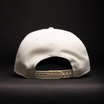 NEW ERA 9FIFTY A-FRAME CHROME/PINK CHICAGO WHITE SOX W/ ROSES + 75TH ANNIVERSARY SIDE PATCH