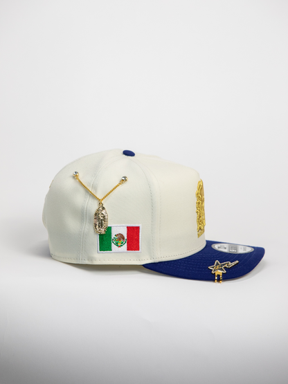NEW* "RANCHO HUMILDE x NEW ERA x CAP CITY" WHITE/BLUE 9FIFTY A-FRAME W/ MEXICAN FLAG & GREY UV *FREE ACCESSORY INCLUDED
