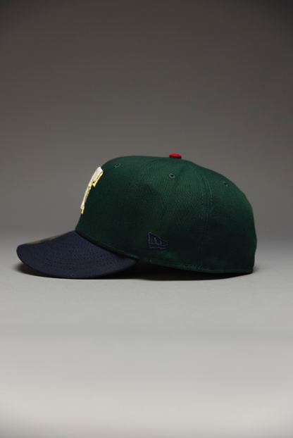 NEW ERA EXCLUSIVE 59FIFTY FOREST GREEN/NAVY TEXAS RANGERS W/ INAUGURAL SEASON SIDE PATCH