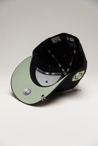 NEW ERA EXCLUSIVE 59FIFTY BLACK PHILADELPHIA PHILLIES W/ 100TH ANNIVERSARY SIDE PATCH