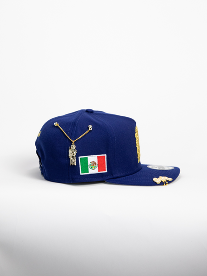 NEW* "RANCHO HUMILDE x NEW ERA x CAP CITY" BLUE 9FIFTY A-FRAME W/ MEXICAN FLAG & GREY UV *FREE ACCESSORY INCLUDED