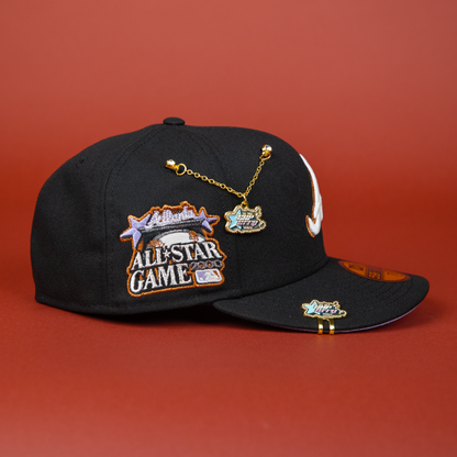 NEW ERA 59FIFTY BLACK ATLANTA BRAVES W/ 2000 ALL STAR GAME SIDE PATCH