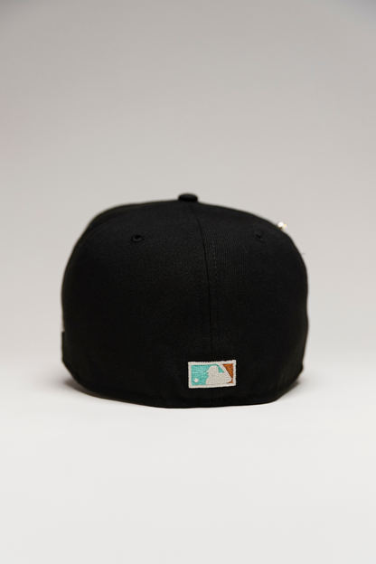 NEW ERA EXCLUSIVE 59FIFTY BLACK CHICAGO CUBS W/ BE ALERT-FOR FOUL SIDE PATCH