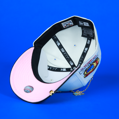 NEW ERA EXCLUSIVE 59FIFTY CHROME/ BLACK LOS ANGELES DODGERS W/ DODGER STADIUM SIDE PATCH