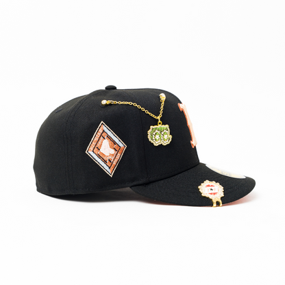 NEW ERA EXCLUSIVE 59FIFTY BLACK BOSTON RED SOX W/ ALL STAR GAME SIDE PATCH