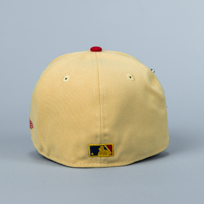 NEW ERA EXCLUSIVE 59FIFTY VEGAS GOLD/ NAVY PITTSBURGH PIRATES W/ ALL STAR GAME SIDE PATCH
