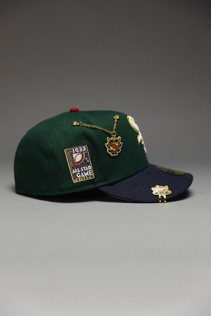 NEW ERA EXCLUSIVE 59FIFTY FOREST GREEN/NAVY CHICAGO WHITE SOX W/ ALL STAR GAME SIDE PATCH