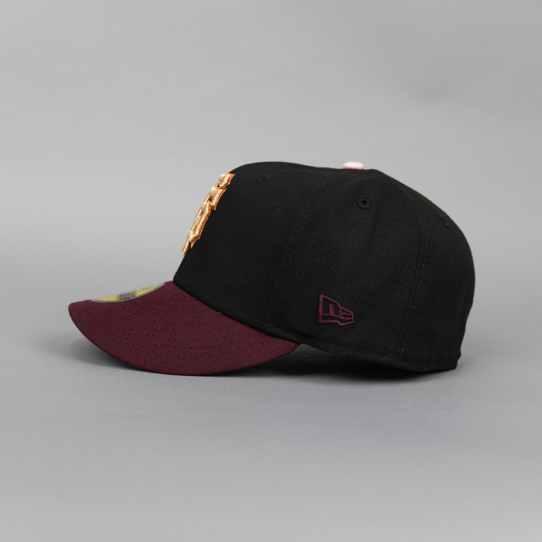 NEW ERA EXCLUSIVE 59FIFTY BLACK/ BURGUNDY SAN FRANCISCO GIANTS W/ ALL STAR WEEK SIDE PATCH