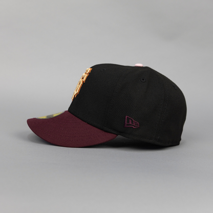 NEW ERA EXCLUSIVE 59FIFTY BLACK/ BURGUNDY SAN FRANCISCO GIANTS W/ ALL STAR WEEK SIDE PATCH