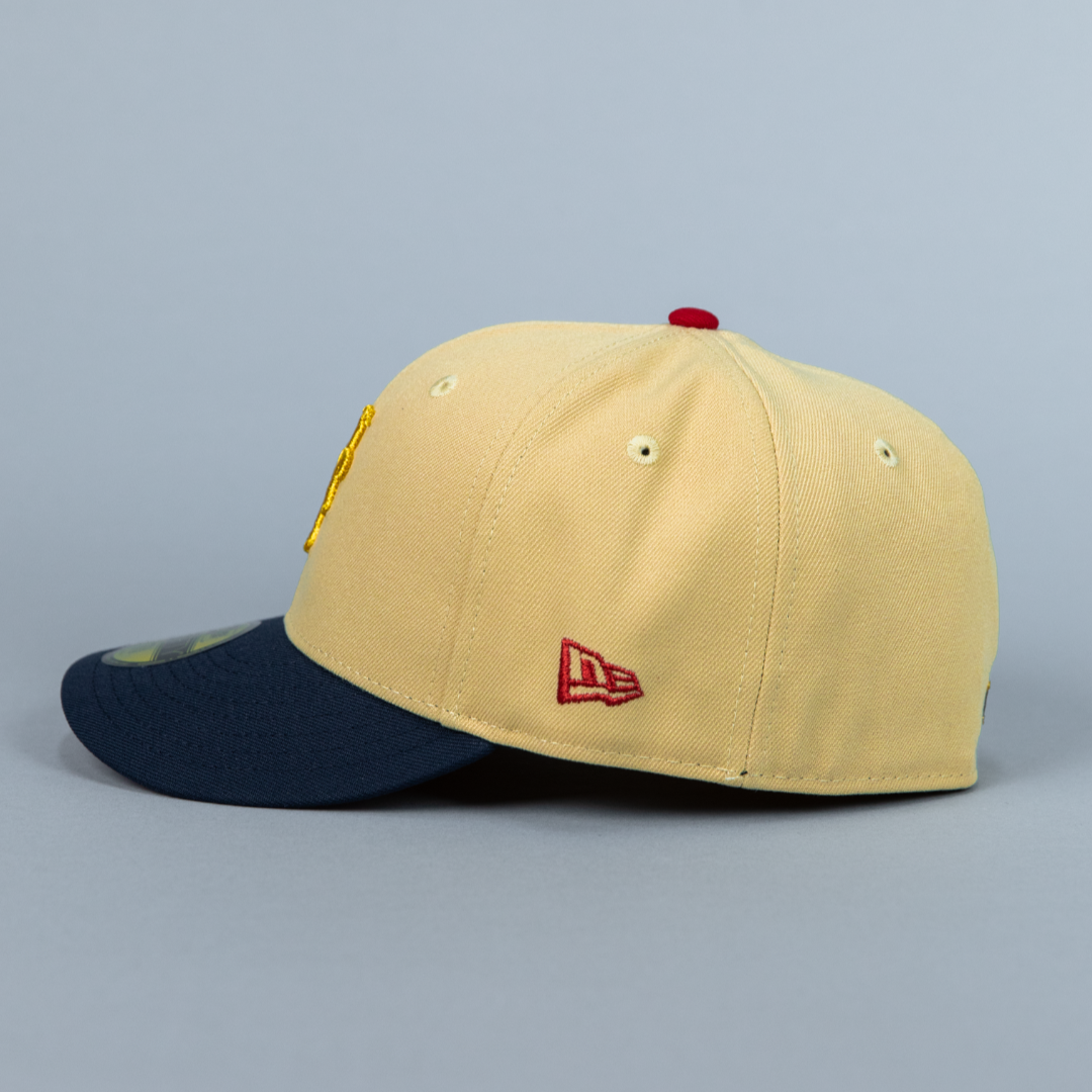 NEW ERA EXCLUSIVE 59FIFTY VEGAS GOLD/ NAVY NEW YORK METS W/ 40TH ANNIVERSARY SIDE PATCH