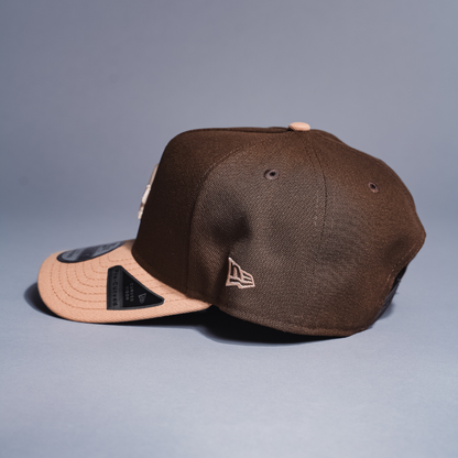 NEW ERA 9FIFTY A-FRAME BROWN/BEIGE LOS ANGELES DODGERS SNAPBACK W/ 100TH ANNIVERSARY SIDE PATCH