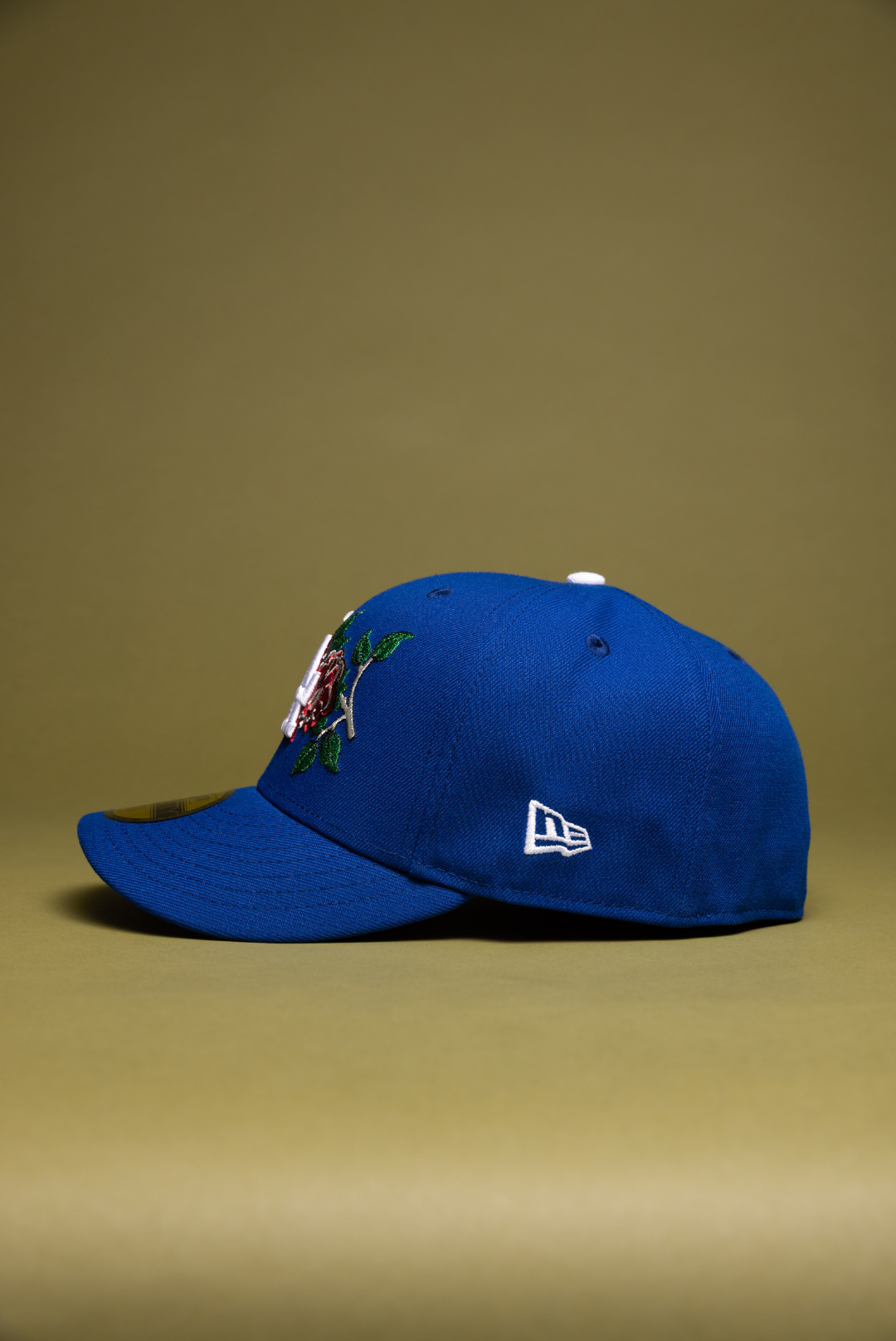 NEW ERA EXCLUSIVE 59FIFTY BLUE LOS ANGELES DODGERS W/ RED ROSE + 1ST WORLD CHAMPIONSHIP SIDE PATCH