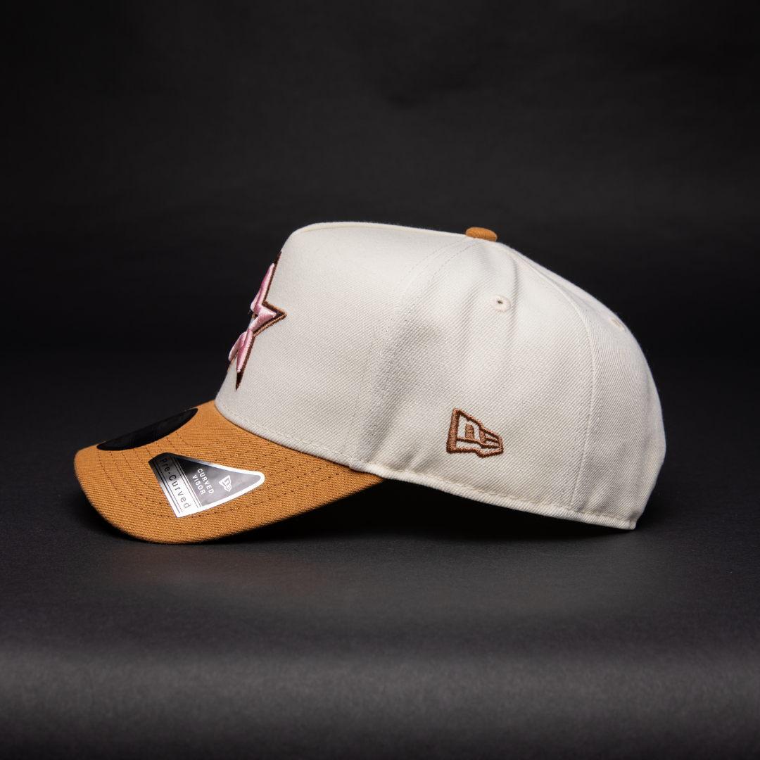 NEW ERA 9FIFTY A-FRAME CHROME/ KHAKI HOUSTON ASTROS SNAPBACK W/ "CELEBRATING 45 YEARS" SIDE PATCH