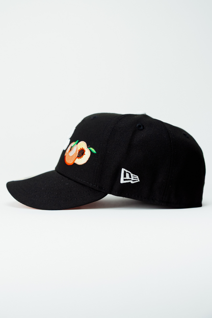 NEW ERA EXCLUSIVE 59FIFTY BLACK ATLANTA BRAVES W/ 150TH ANNIVERSARY SIDE PATCH