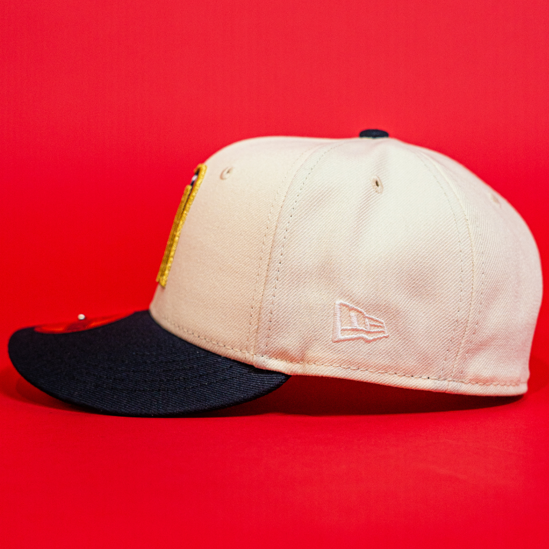 NEW ERA EXCLUSIVE 59FIFTY CHROME/ NAVY MEXICO 2025 WORLD BASEBALL CLASSIC W/ MEXICO FLAG SIDE PATCH