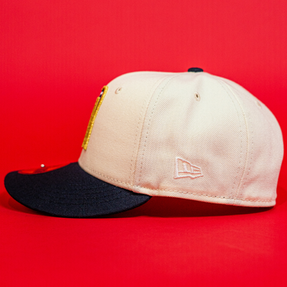 NEW ERA EXCLUSIVE 59FIFTY CHROME/ NAVY MEXICO 2025 WORLD BASEBALL CLASSIC W/ MEXICO FLAG SIDE PATCH