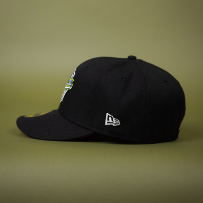 NEW ERA EXCLUSIVE 59FIFTY BLACK OAKLAND ATHLETICS W/ SPIDER WEB LOGO + BATTLE OF THE BAY SIDE PATCH