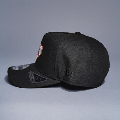 NEW ERA 9FIFTY A-FRAME BLACK OAKLAND ATHLETICS SNAPBACK W/ RICKEY HENDERSON SIDE PATCH