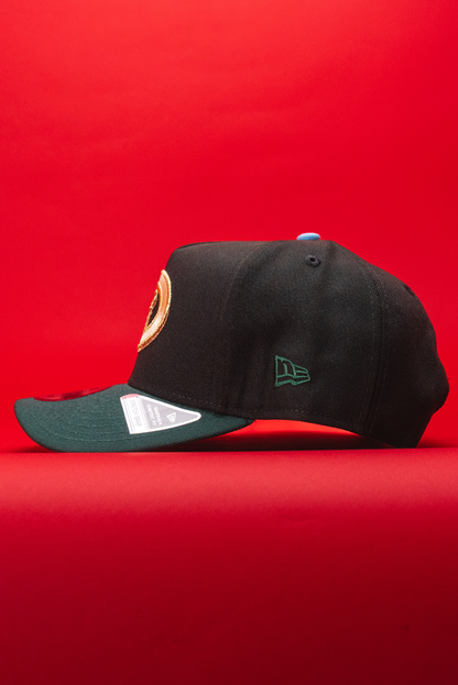 NEW ERA 9FIFTY A-FRAME BLACK/GREEN ARIZONA DIAMONDBACKS SNAPBACK W/ 1998 INAUGURAL SEASON SIDE PATCH