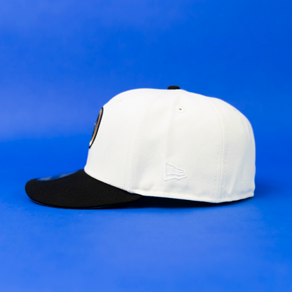 NEW ERA EXCLUSIVE 59FIFTY CHROME/ BLACK LOS ANGELES DODGERS W/ 40TH ANNIVERSARY SIDE PATCH