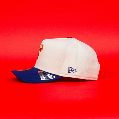NEW ERA 9FIFTY A-FRAME CHROME/ BLUE PHILADELPHIA PHILLIES SNAPBACK W/ HOME OF THE PHILLIES SIDE PATCH