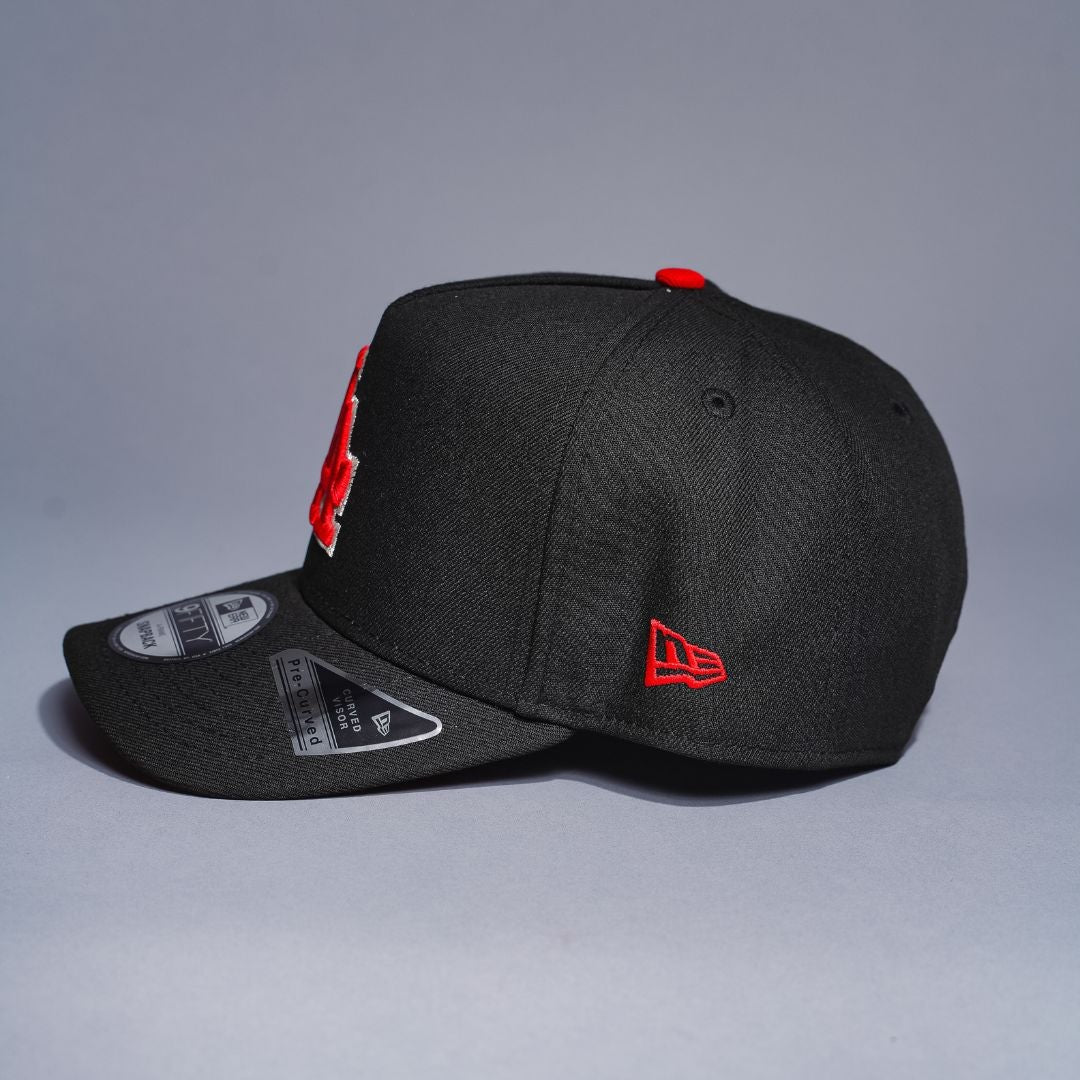 NEW ERA 9FIFTY A-FRAME BLACK LOS ANGELES DODGERS SNAPBACK W/ 2024 WORLD SERIES SIDE PATCH