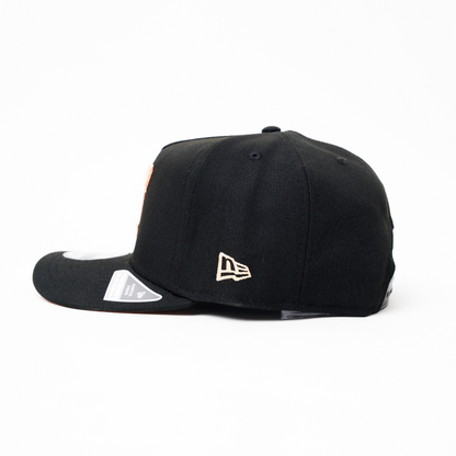 NEW ERA 9FIFTY A-FRAME BLACK TEXAS RANGERS SNAPBACK W/ WORLD SERIES SIDE PATCH