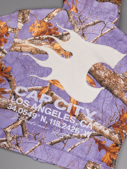 CAP CITY X SHORELINE MAFIA LAVENDER CAMO ZIP UP HOODIE -UNISEX