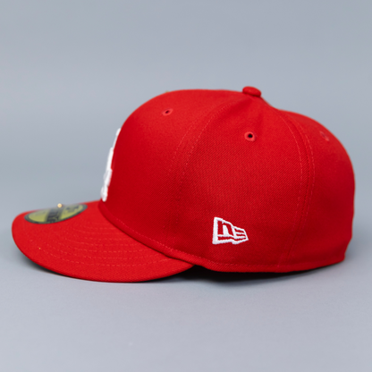 NEW ERA EXCLUSIVE 59FIFTY RED LOS ANGELES DODGERS W/ 1988 WORLD SERIES SIDE PATCH