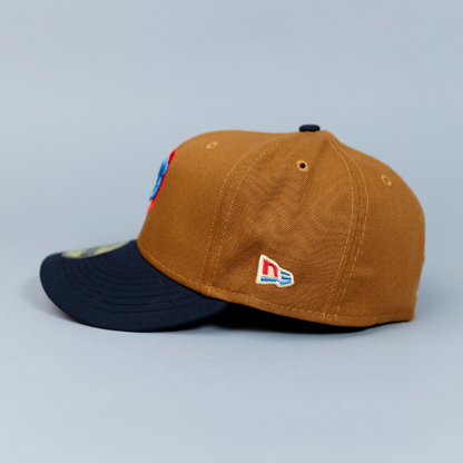 NEW ERA EXCLUSIVE 59FIFTY DARK KHAKI/ NAVY CHICAGO CUBS W/ 1990 ALL STAR GAME PATCH