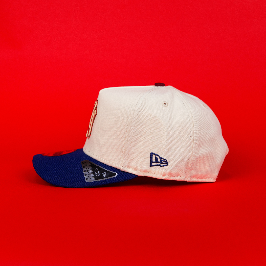 NEW ERA 9FIFTY A-FRAME CHROME/ BLUE NEW YORK YANKEES SNAPBACK W/ WORLD SERIES SIDE PATCH