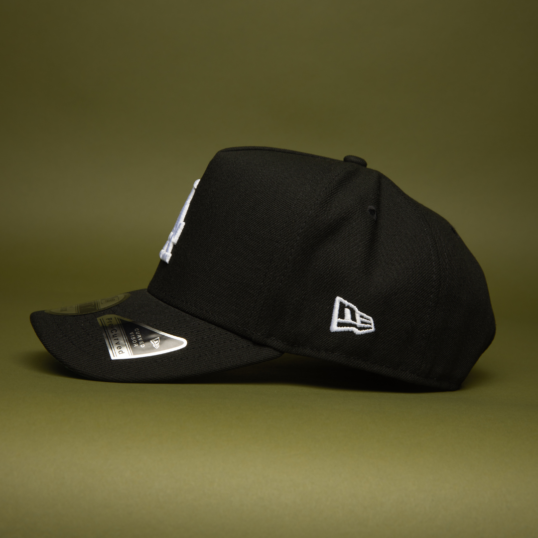 NEW ERA 9FIFTY A-FRAME BLACK LOS ANGELES DODGERS SNAPBACK W/ 50TH ANNIVERSARY SIDE PATCH