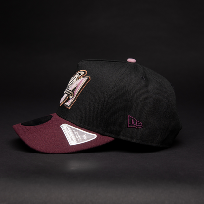 NEW ERA 9FIFTY A-FRAME BLACK/ BURGUNDY ANAHEIM ANGELS SNAPBACK W/ ALL STAR GAME SIDE PATCH