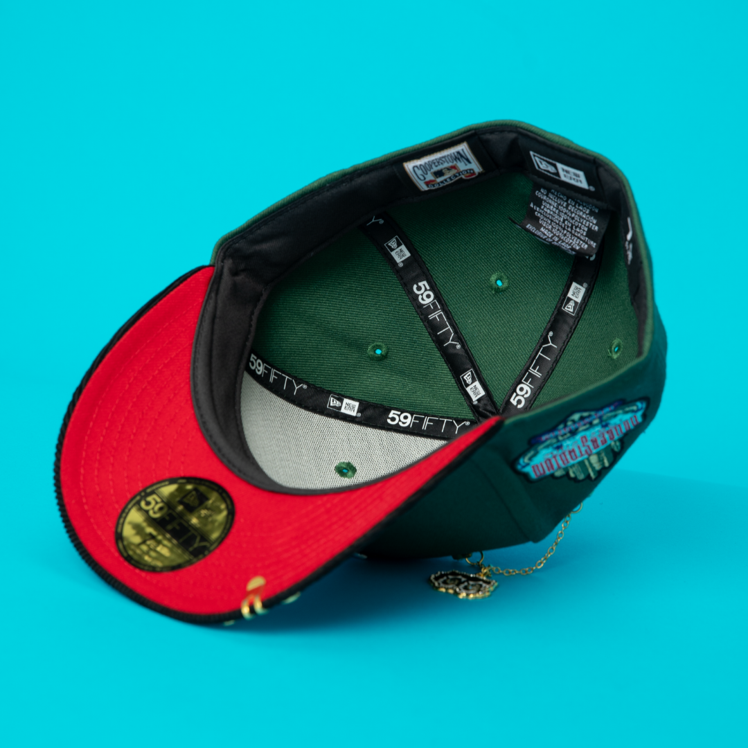 NEW ERA EXCLUSIVE 59FIFTY DARK GREEN/ CORDUROY LOS ANGELES DODGERS W/ 40TH ANNIVERSARY SIDE PATCH
