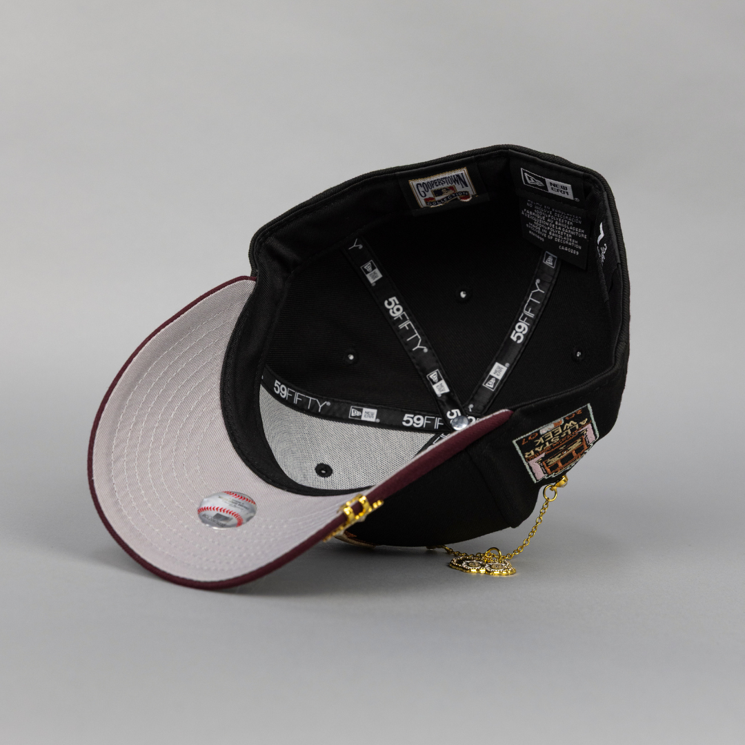 NEW ERA EXCLUSIVE 59FIFTY BLACK/ BURGUNDY SAN FRANCISCO GIANTS W/ ALL STAR WEEK SIDE PATCH