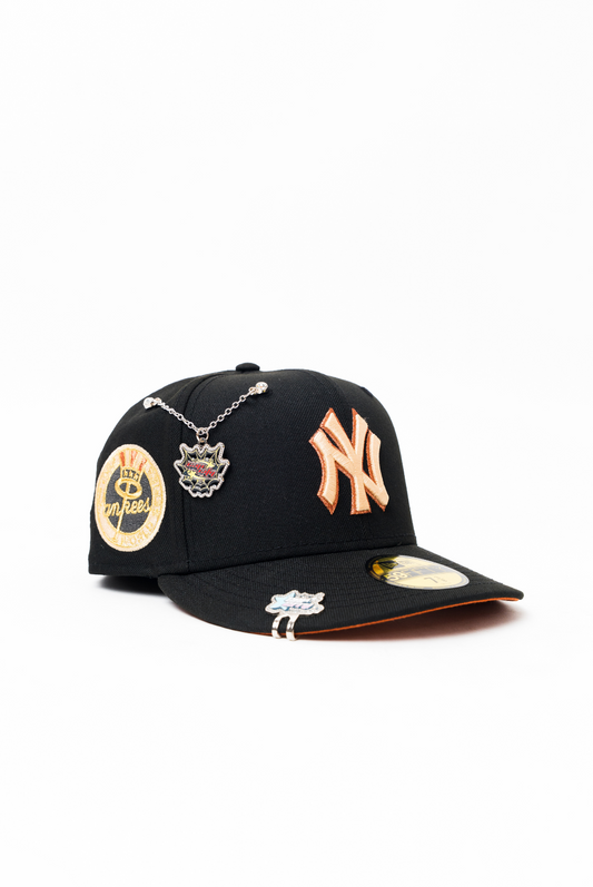 NEW ERA EXCLUSIVE 59FIFTY BLACK NEW YORK YANKEES W/ WORLD SERIES SIDE PATCH
