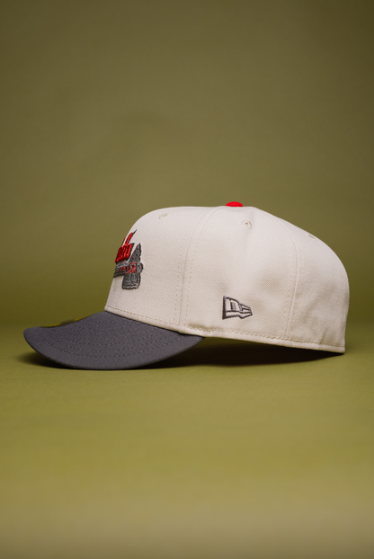 NEW ERA EXCLUSIVE 59FIFTY SMOKE GREY ATLANTA BRAVES W/ 2017 INAUGURAL SEASON SIDE PATCH