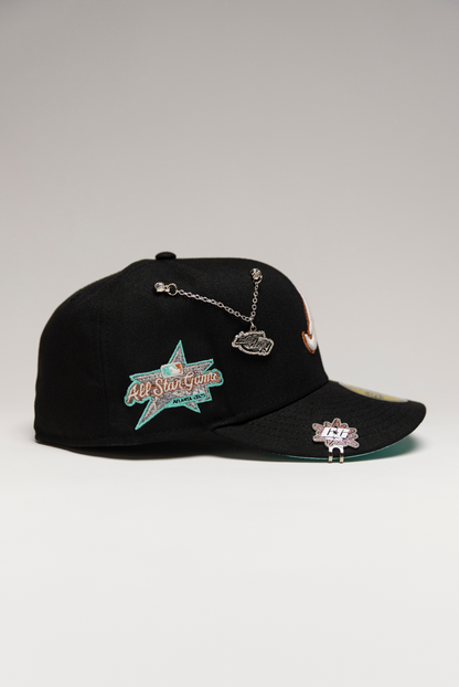 NEW ERA EXCLUSIVE 59FIFTY BLACK ATLANTA BRAVES W/ ALL STAR GAME SIDE PATCH