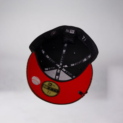 NEW ERA EXCLUSIVE 59FIFTY BLACK/ GREEN CORDUROY LOS ANGELES DODGERS SCRIPT W/ "JACKIE ROBINSON" SIDE PATCH