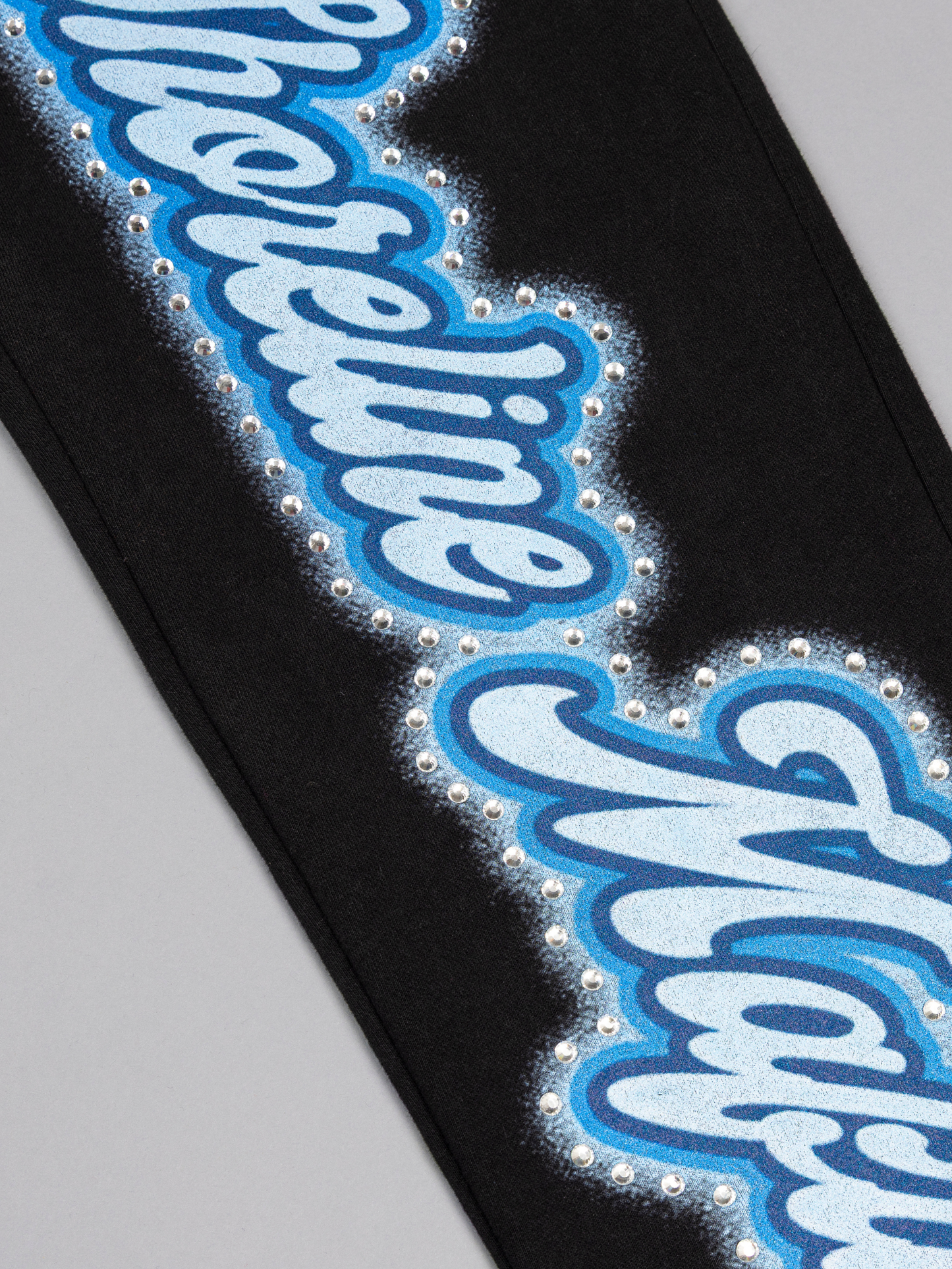 CAP CITY X SHORELINE MAFIA BLACK/BLUE AIR BRUSH PANTS W/ RHINESTONES - UNISEX